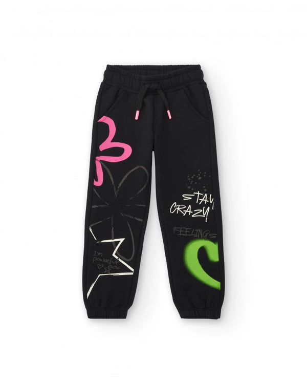 Crazy Feelings Plush Jogs - Black