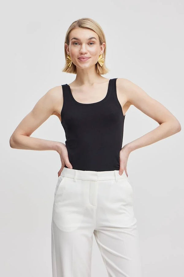 Pamila Vest Top - Black