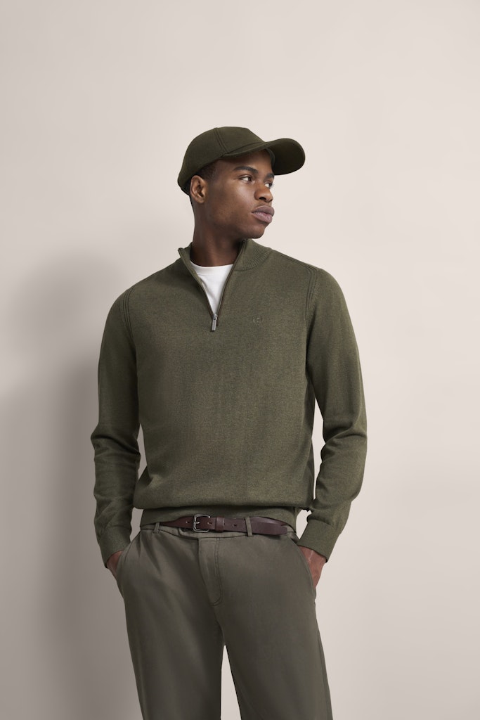 Troyer Zip Jumper - Olive