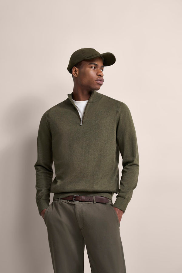 Troyer Zip Jumper - Olive