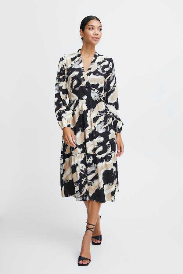 Ihamma Long Print Dress - Birch Mix