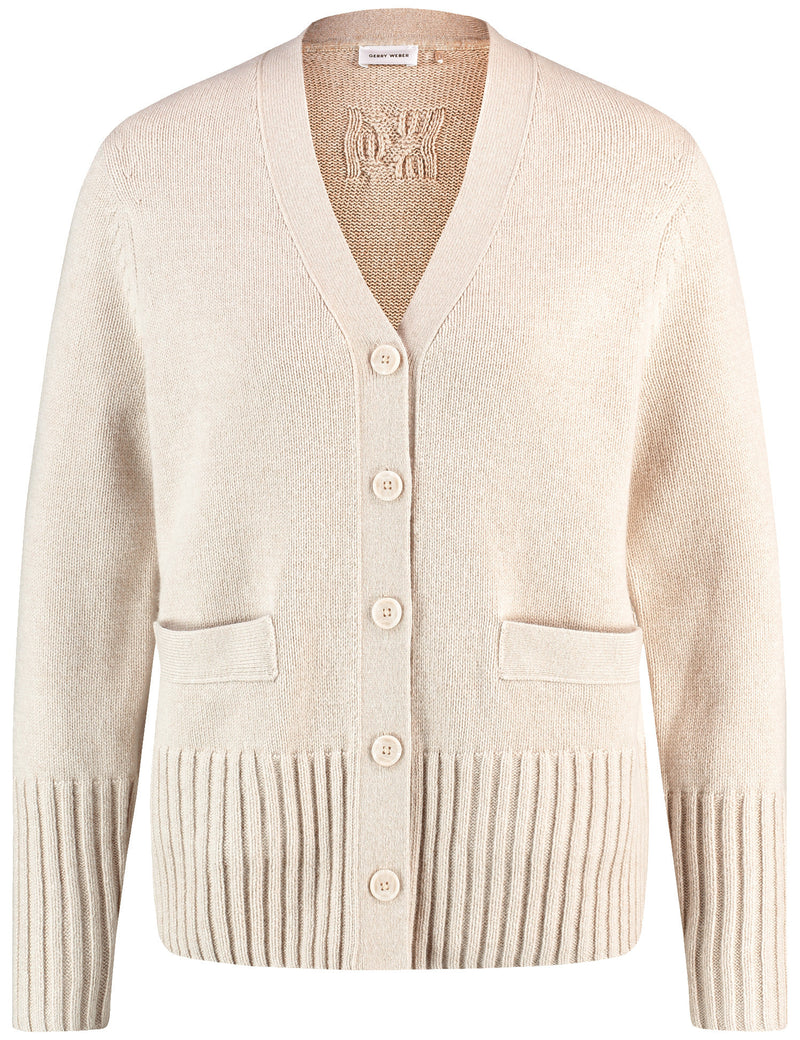 Animal Attention Cardigan - Cream Melange