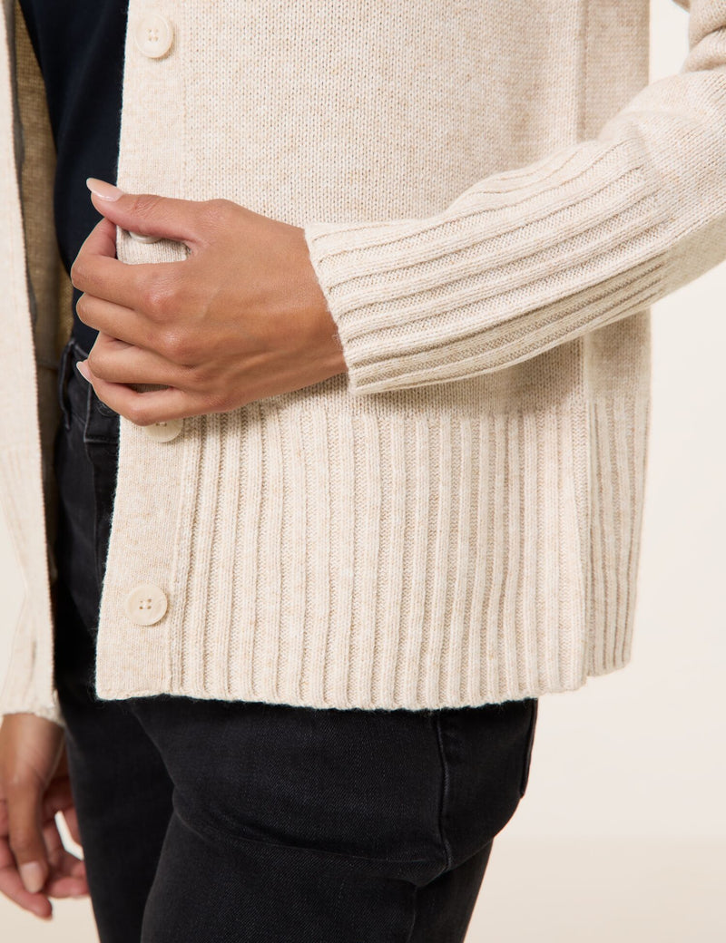 Animal Attention Cardigan - Cream Melange