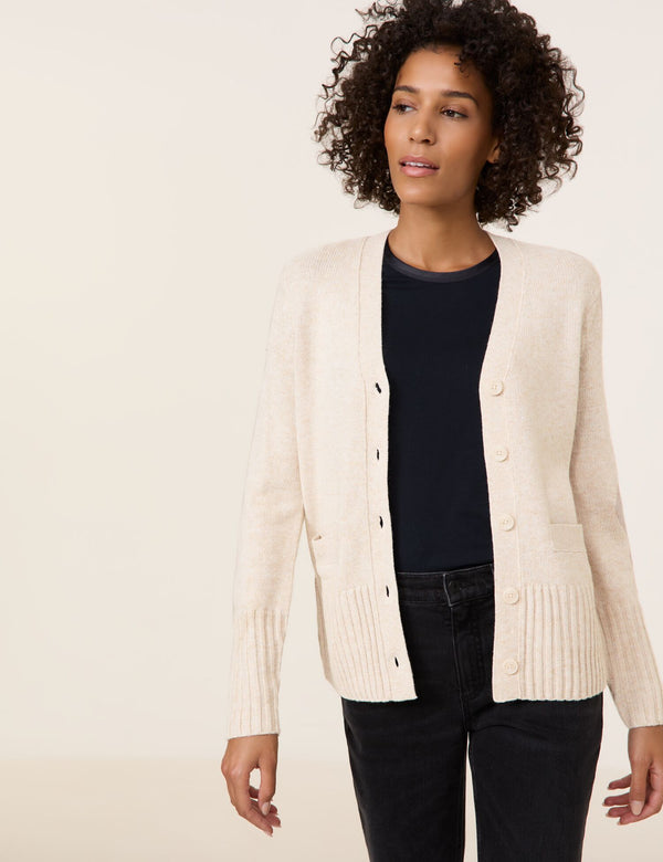 Animal Attention Cardigan - Cream Melange