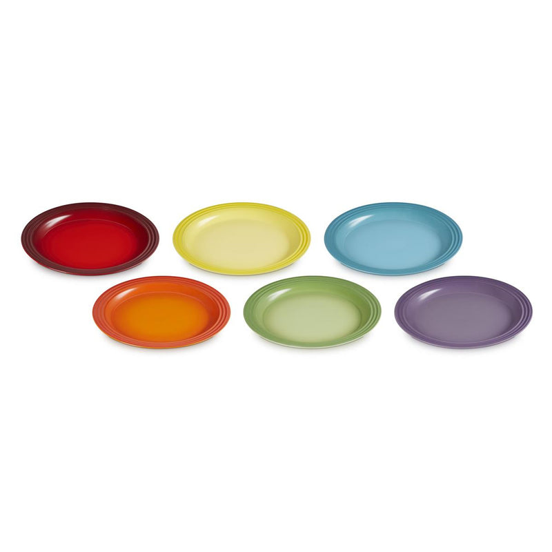 Rainbow Set of 6 Dinner Plates 27cm