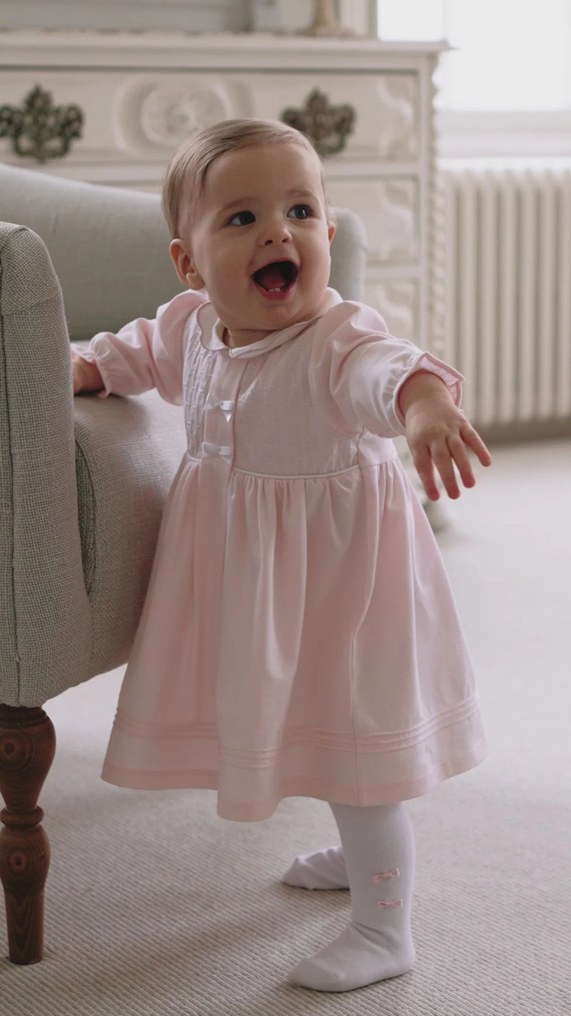 Jersey Dress and Tights- Pale Pink