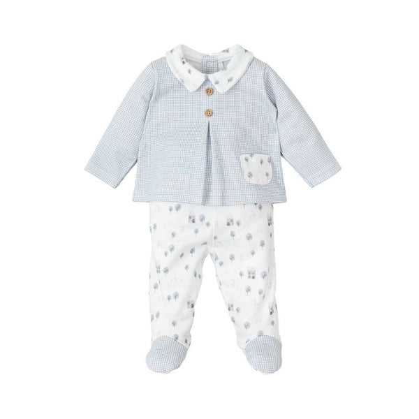 Unisex Cotton Knit 2 Pieces Set - Mist Blue