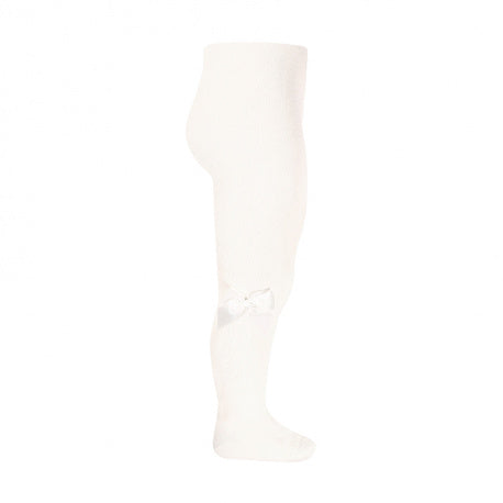 Side Grosgrain Bow Tights - Cream