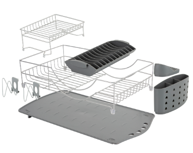 Compact 2 Tier Dishrack with Cutlery Holder