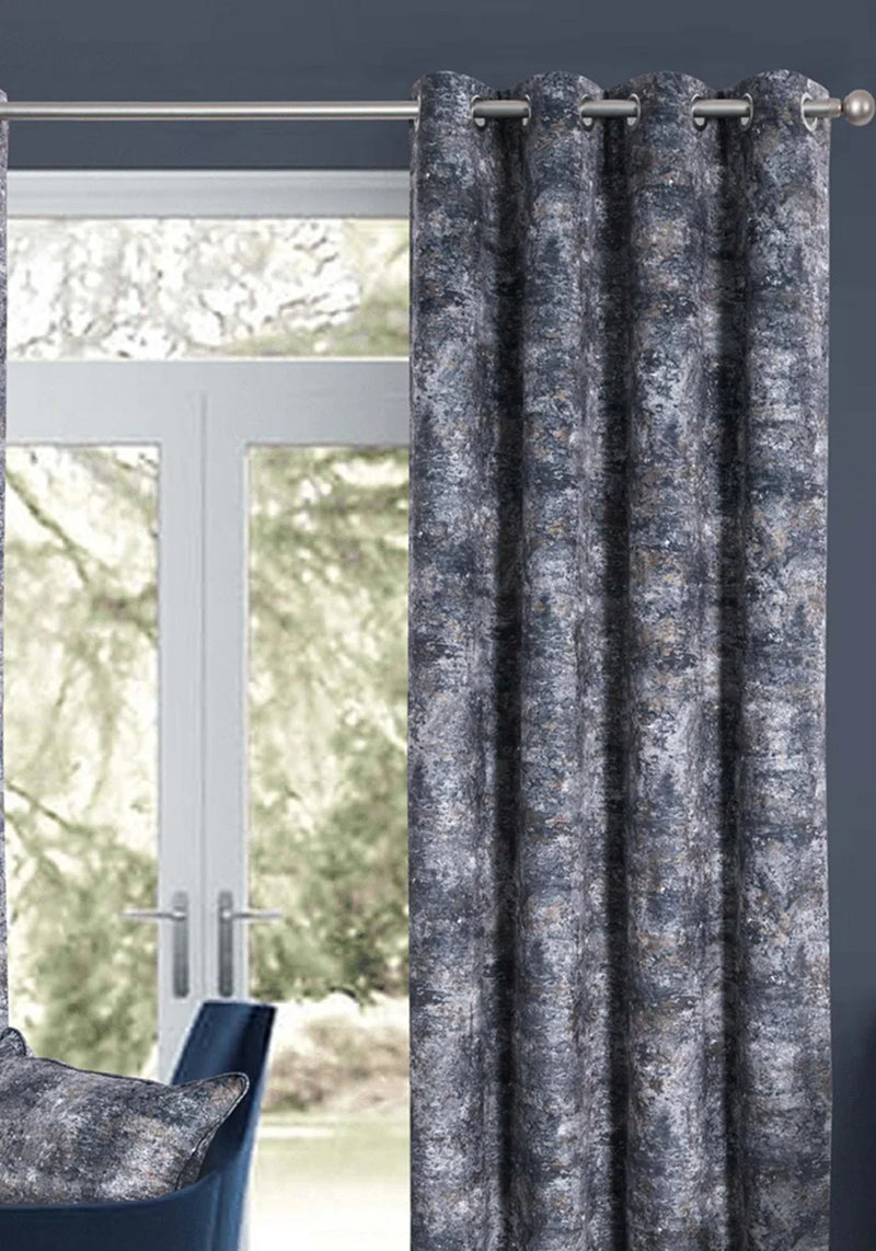 Bavaria Readymade Eyelet Curtains - Midnight