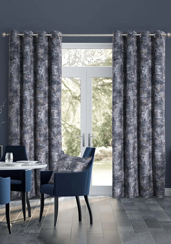 Bavaria Readymade Eyelet Curtains - Midnight