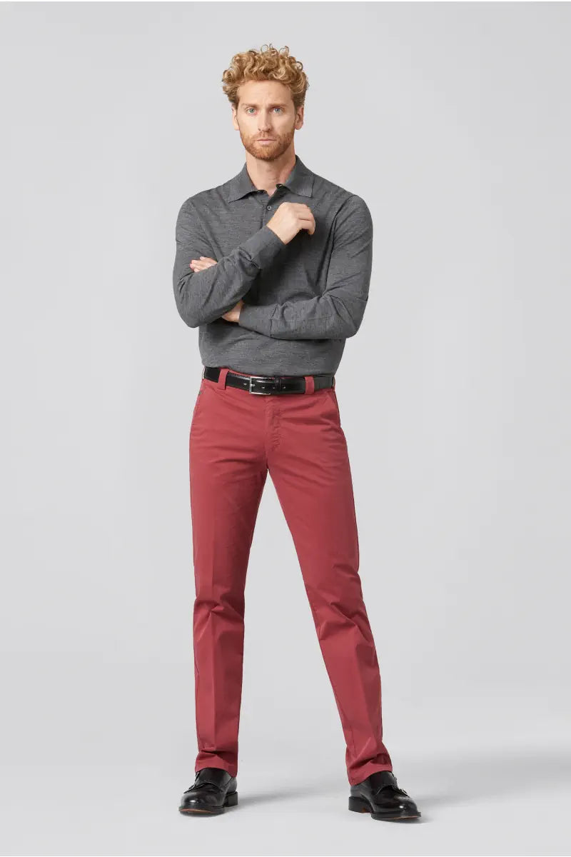 Roma Cotton Trouser - Red