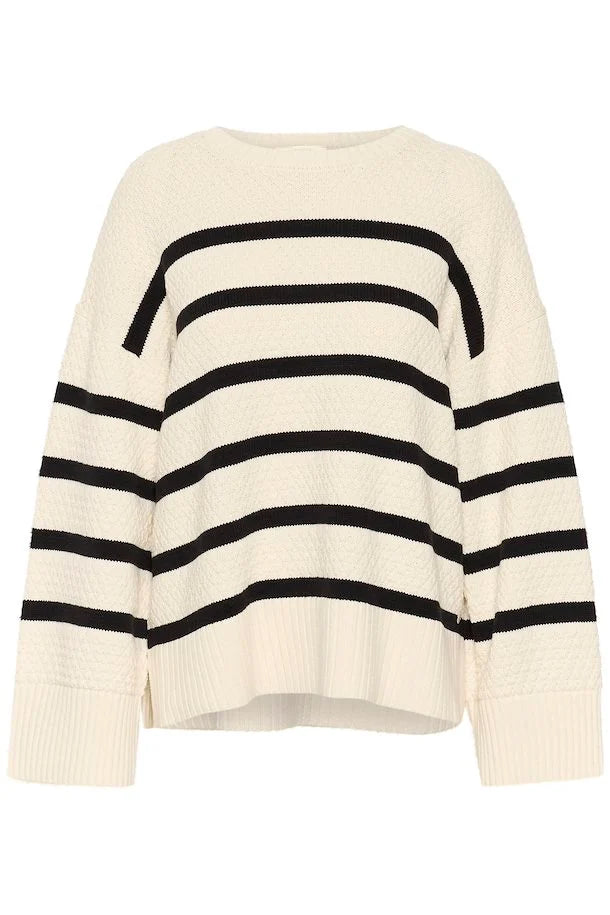 Soffie Stripe Jumper - Eggnog Black Stripe