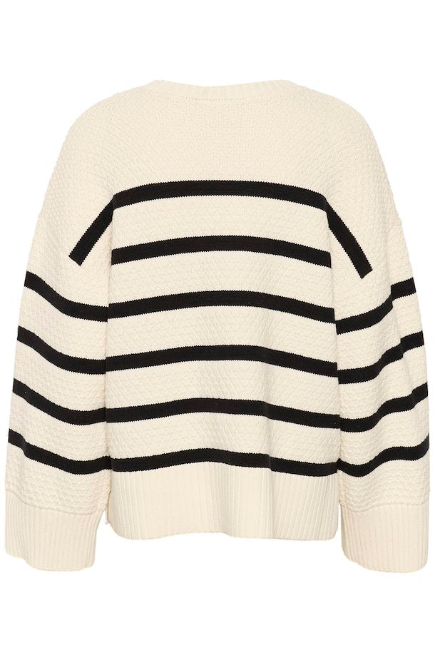 Soffie Stripe Jumper - Eggnog Black Stripe