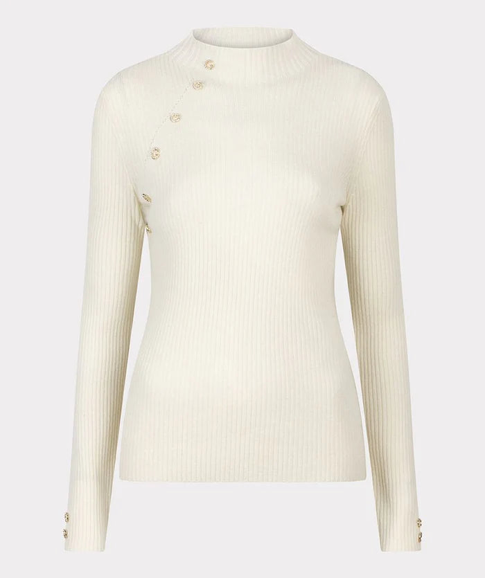 Asymmetric Buttons Jumper - Off White