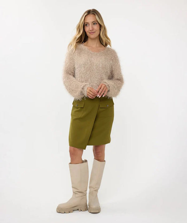 City Overlap Skirt - Moss Green