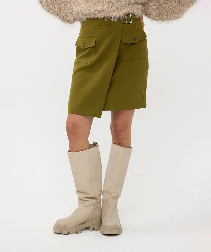 City Overlap Skirt - Moss Green