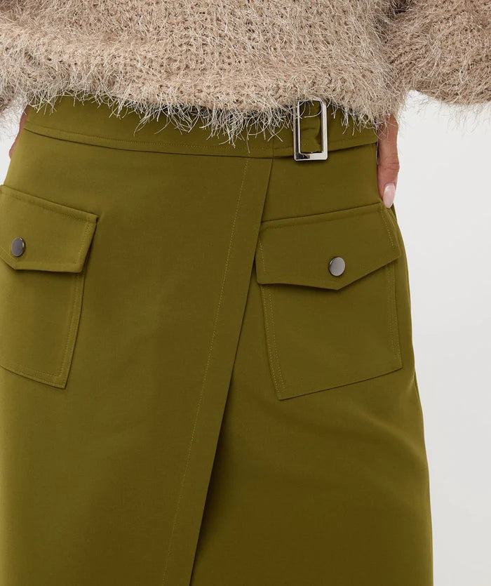 City Overlap Skirt - Moss Green