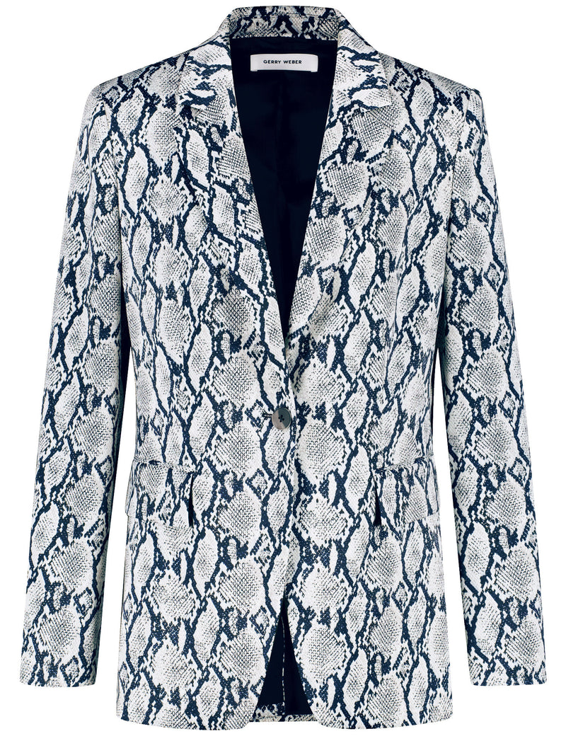 AnimalAttention Print Blazer - Beige/snake Print