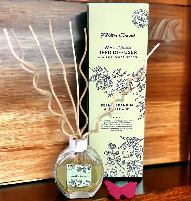 Wellness Range Reed Diffuser - Fern Geranium & Hawthorn