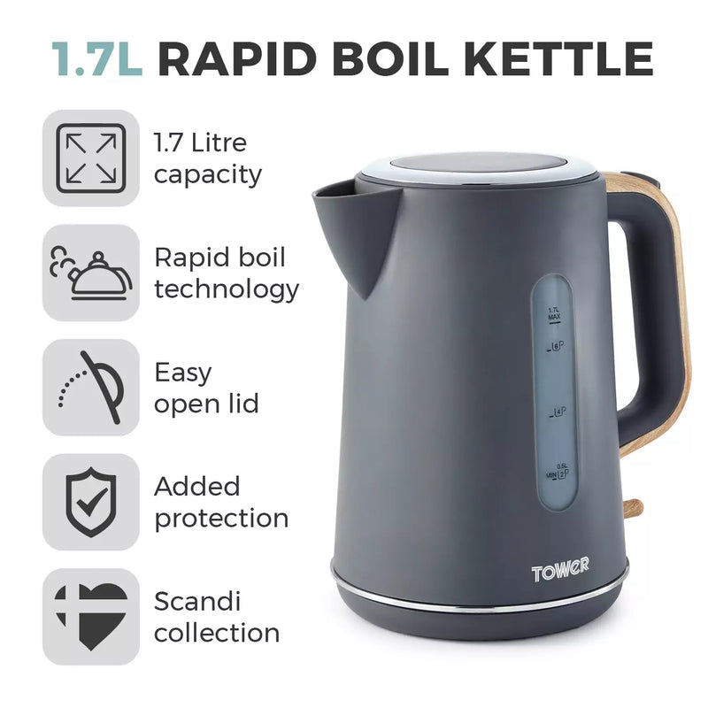 Scandi 1.7L Kettle - Grey