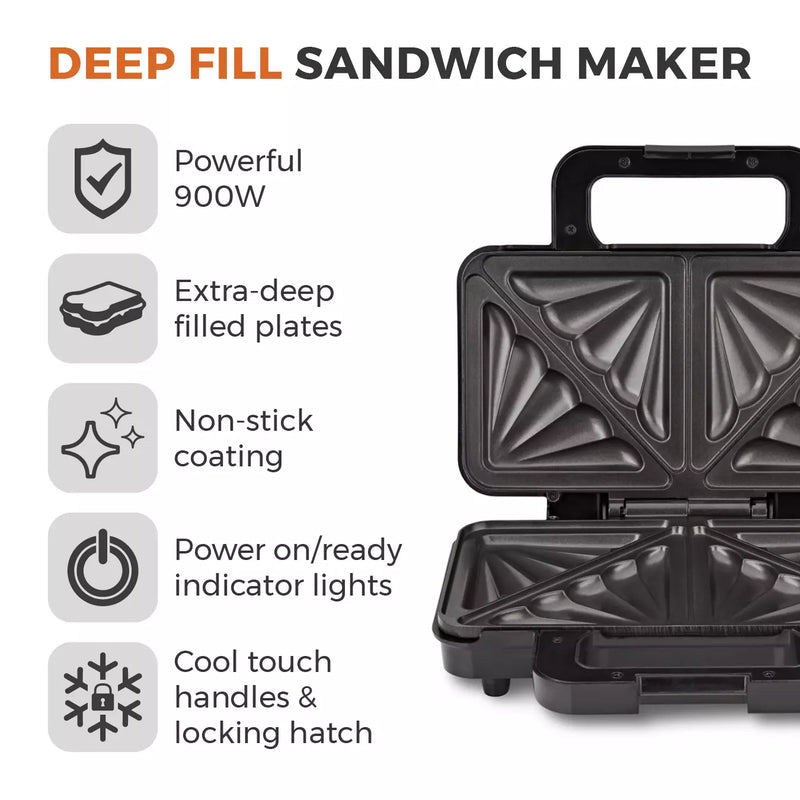 900W Deep Fill Sandwich Maker