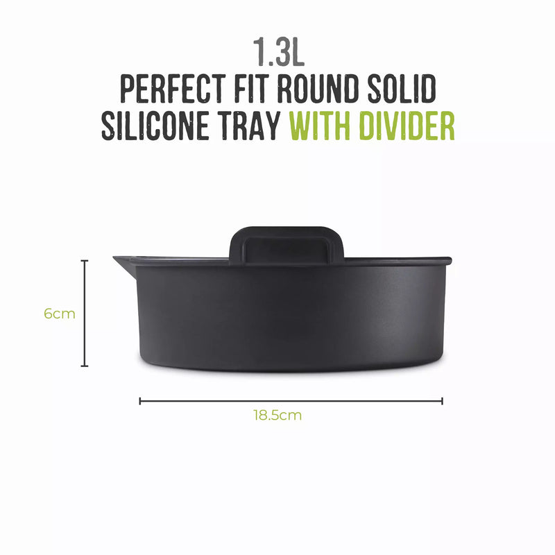 Round Solid Silicone Tray with Divider