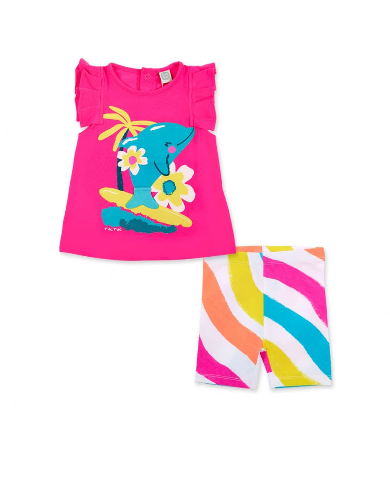 Laguna Beach T-Shirt &amp; Leggings - Fuchsia