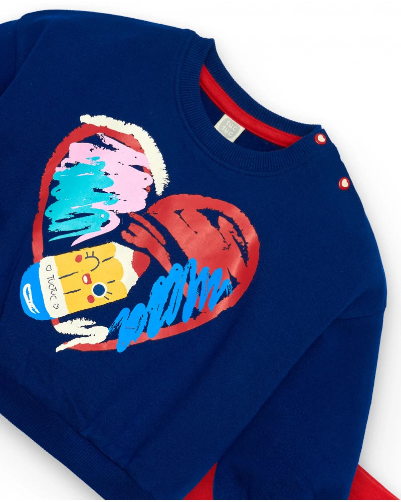 Big Brains Sweatshirt And Legging - Navy