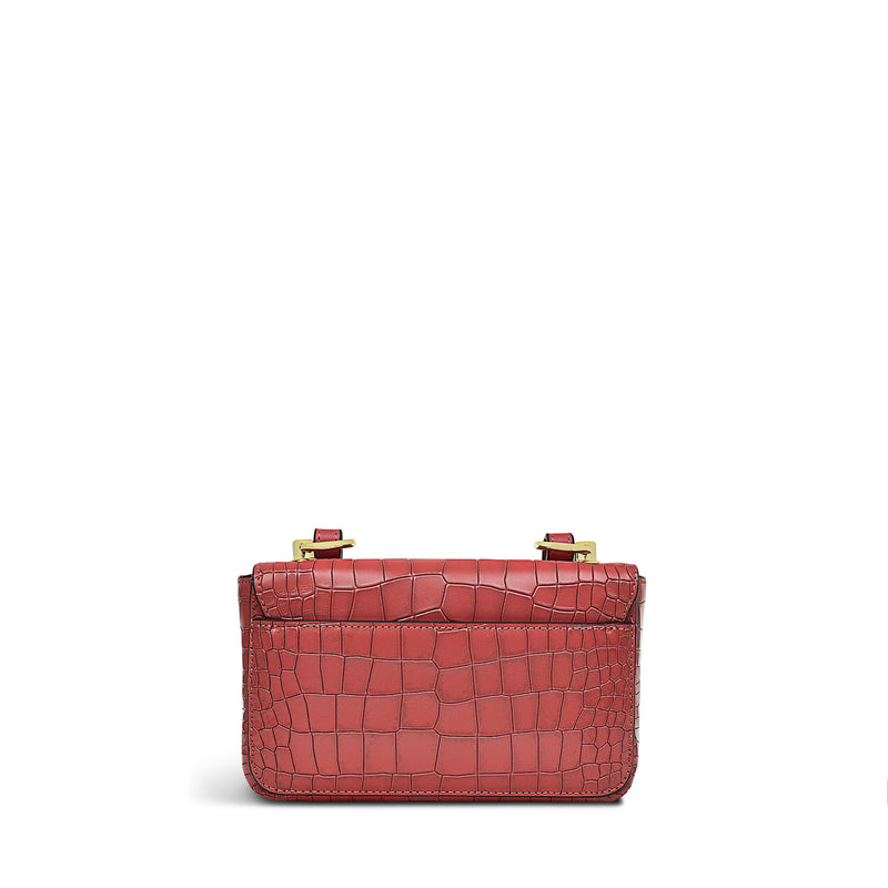 Mini Flapover Crossbody - Red