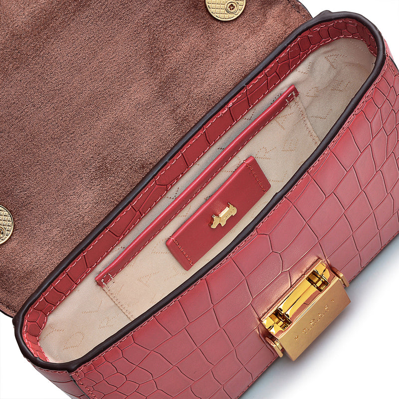 Mini Flapover Crossbody - Red