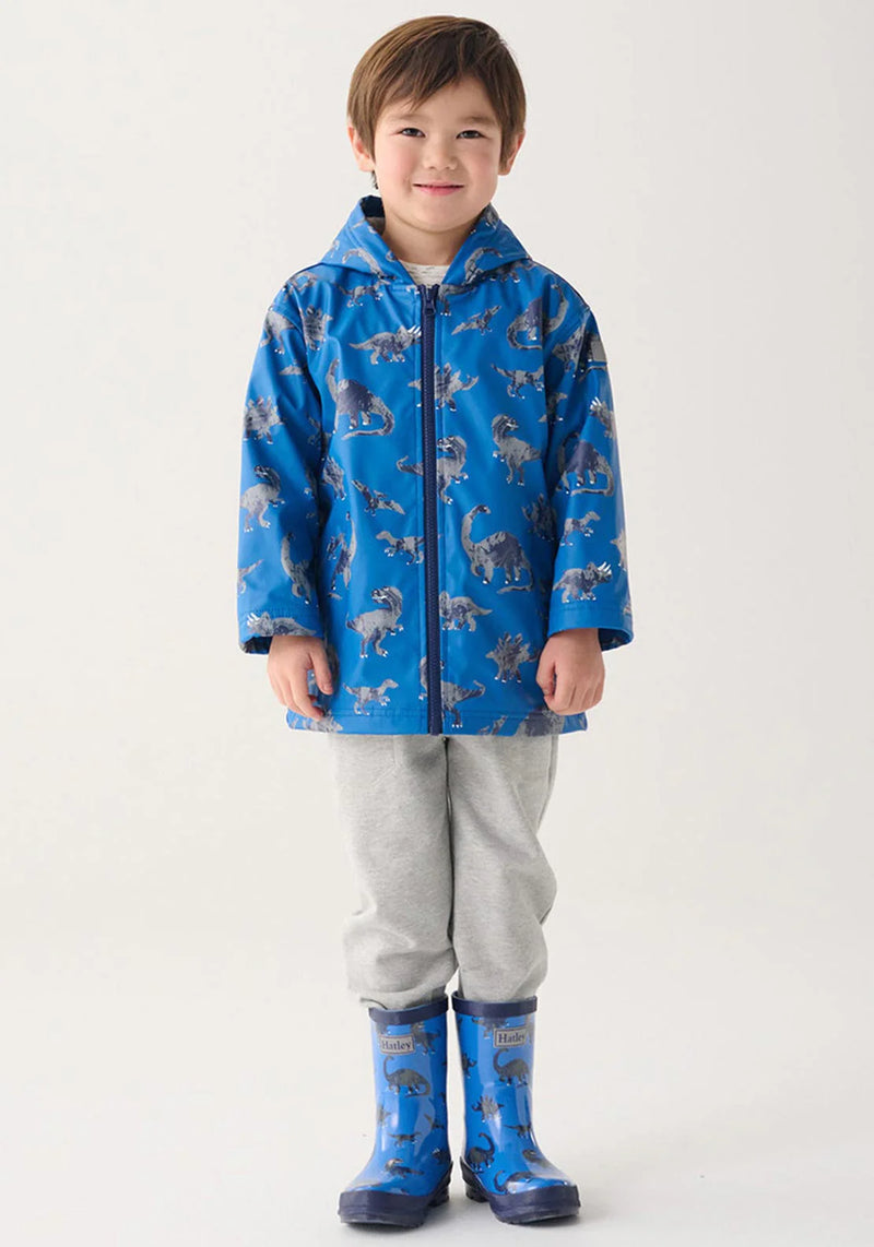 Broken Dino Stamp Rain Jacket - Classic Blue