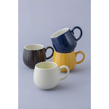 Embossed Honeycomb Pink Mug 350ml