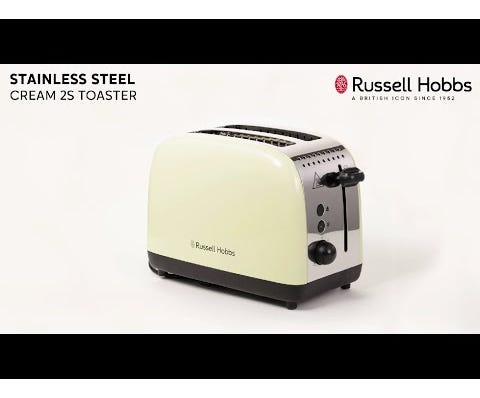 Stainless Steel Toaster 2 Slice - Cream