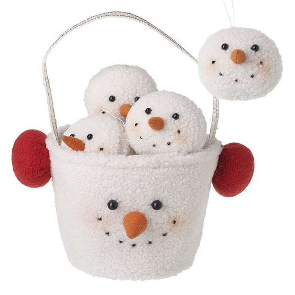 Hanging Snowman Heads In Snowman Bag