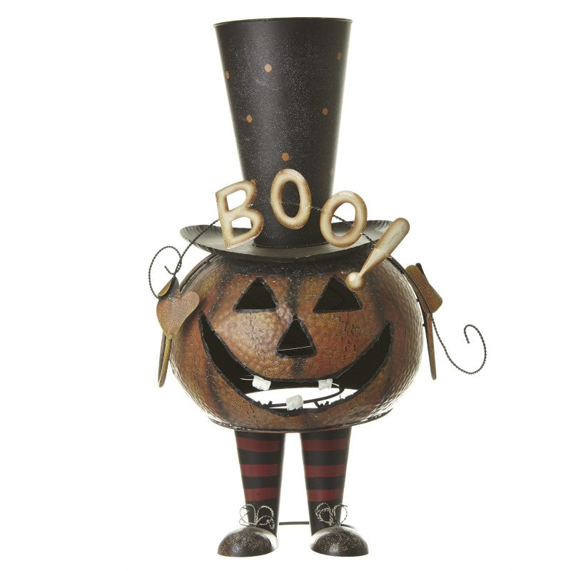 Bouncing Metal Pumpkin With Top Hat