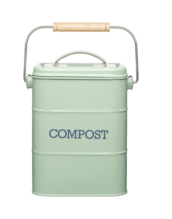 Living Nostalgia 3L Steel Sage Compost Bin