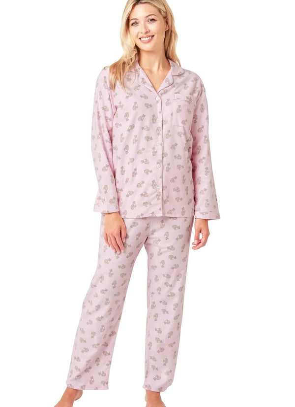 Cute Cheetah Wincey Pyjama - Pink