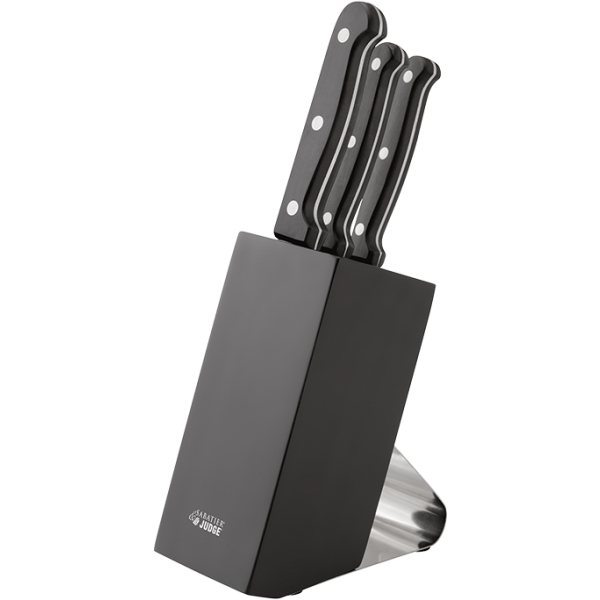 Sabatier IV 3 Piece Knife Block Set - Black