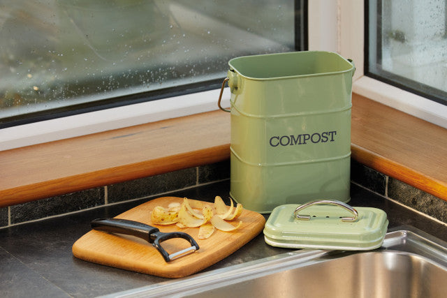 Living Nostalgia 3L Steel Sage Compost Bin