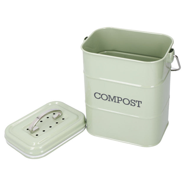 Living Nostalgia 3L Steel Sage Compost Bin