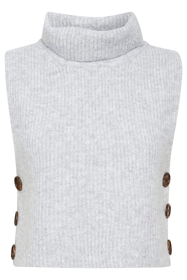 Starfi Short Knit Slipover - Light Grey Melange