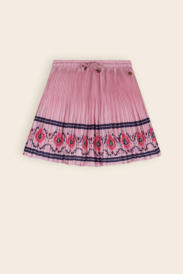 Nulan Border Print Skirt - Vintage Rose