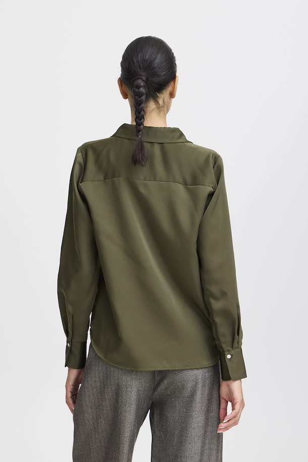 Dolora Plain Shirt - Olive Night