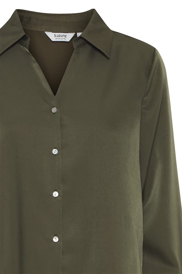 Dolora Plain Shirt - Olive Night