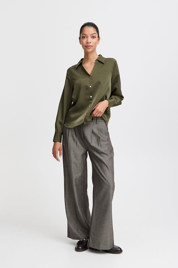 Dolora Plain Shirt - Olive Night