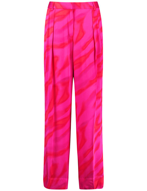 At The Riviera Trousers - Magenta Print