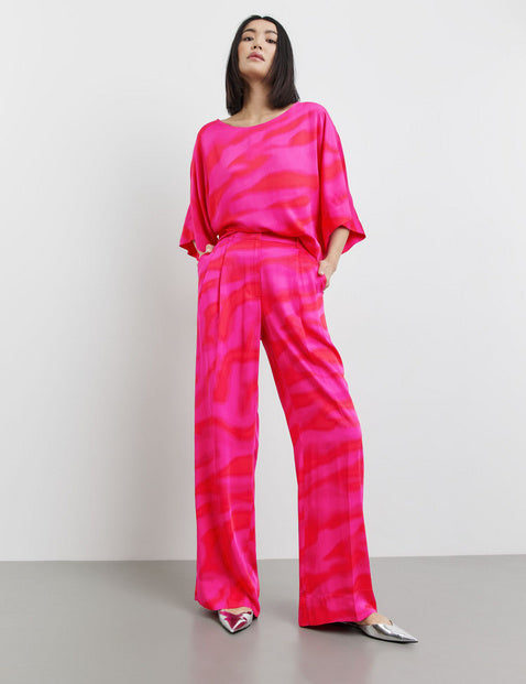 At The Riviera Trousers - Magenta Print