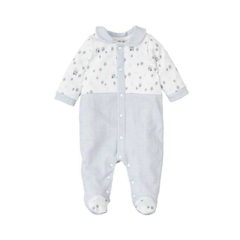 Unisex Cotton Knitted Babygrow - Mist Blue