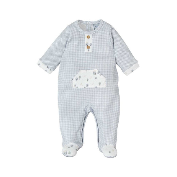 Unisex Cotton Knitted Romper - Mist Blue